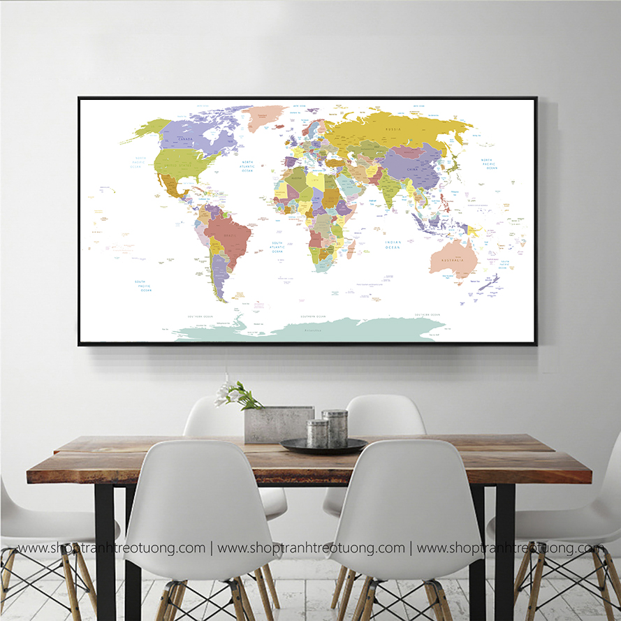 Tranh canvas: Bản đồ thế giới
