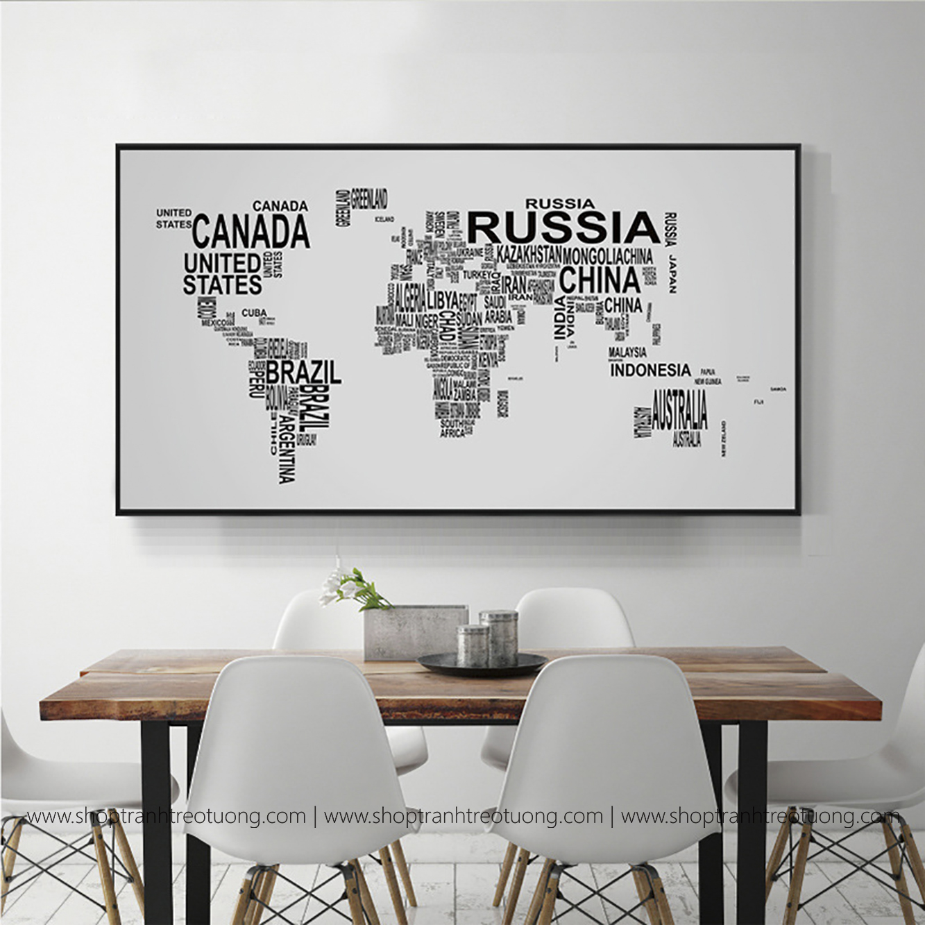 Tranh canvas: Bản đồ thế giới
