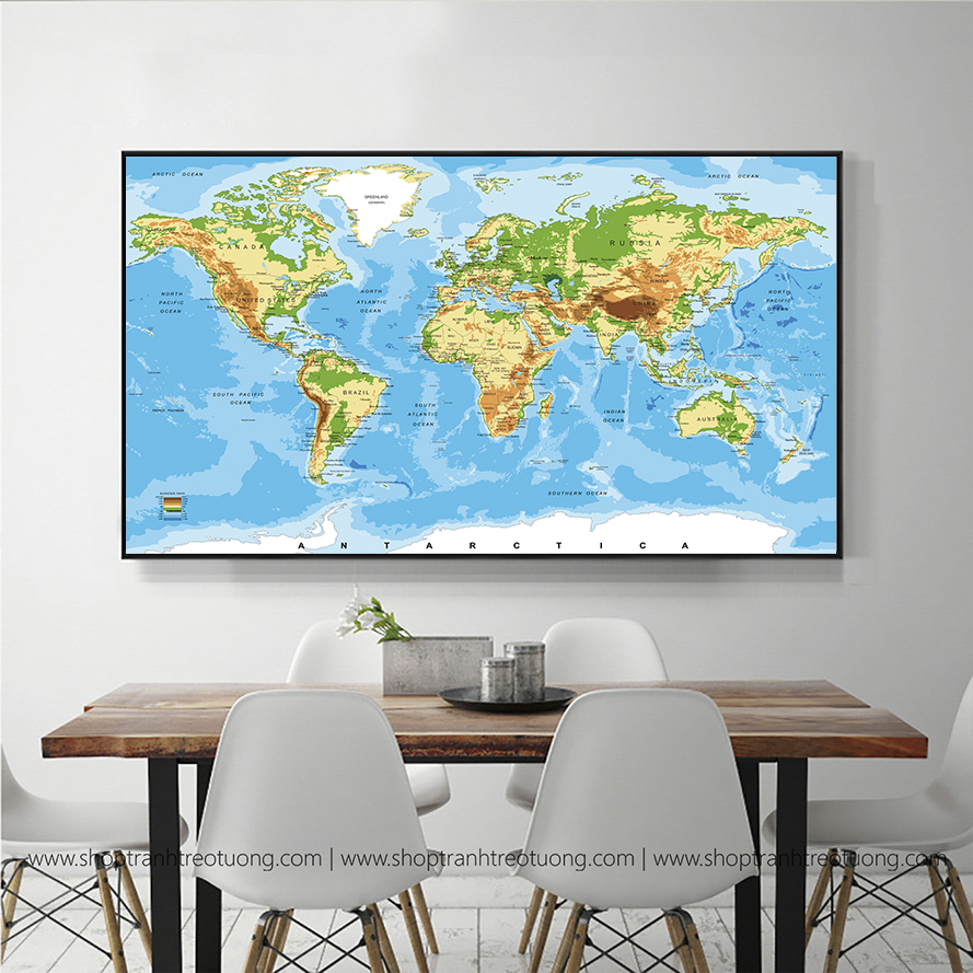 Tranh decor: Bản đồ thế giới